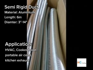6m long Aluminium Semi Rigid Duct [3 inches to 14 inches]