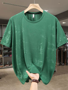 Loose Ice Silk Mens T-shirt plus Size Half Sleeve New Style Casual Breathable Summer Top for Big Size Men Fashionable Slimming