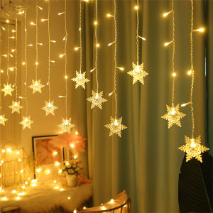 LED Snowflake String Lights Christmas Garland Curtain Fairy Lights Outdoor For New Year Wedding Holiday Party Xmas Window Decor