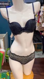 Bộ đồ lót nữ KL 3/4 ren mút vừa có gọng form đẹp quần ôm nửa mông gợi cảm