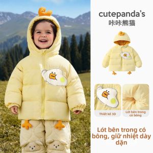 CUTEPANDAS | Áo Khoác Len Dày Có Mũ Cho Bé