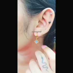 ANTING JEPIT TITANIUM BUNGA HITAM KCL ANTI LUNTUR & ANTI KARAT