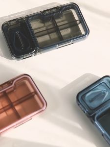 [Little B House] Portable Travel Medicine Pill Compartment Box Case Storage Medicine Splitter with Cutter Blade 切药器药盒 Kotak ubat - TV03