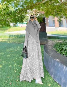 Atallia Aghni Syari COD - Bisa Jumbo LD100-110 Busui Set Khimar PB 140 Brokat Keliling Set Khimar Gamis Termurah Terviral Terlaris Brokat Murah Jumbo Busui