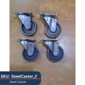 Plate Type Steel Wheel Casters 2\" for Industrial Automotive Medical Equipment (4 pcs)