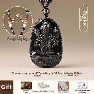 JIZHAOTANG | Natural Obsidian Protection Amulet for Men