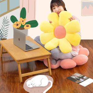 Flower Pillow Daisy Flower Floor Pillow Seating Cushion Soft Flower Reading Pillow Stuffed Plush Chair Back Cushion Cute Room Decor & Plush Pillow for Bedroom Sofa Chair with Zipper for Remove Cleaning