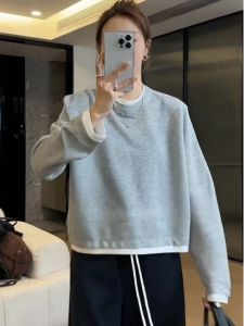 เสื้อสเวตเตอร์คอกลมแขนยาวผ้าขนสัตว์สำหรับผู้หญิง ทรงหลวม ทรงเข้ารูป ทรงหลวม ทรงเข้ารูป เสื้อชั้นในแบบสวมหัว