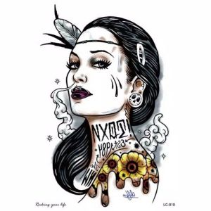 Tatto Temporary Tato Temporer Tahan Air Anti Air Sementara Bisa Di Hapus Motif Wanita Cantik China Seri LC 818