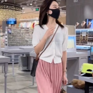 Bộ Áo & Chân Váy Tay Ngắn Chiffon Mỏng cho Phụ Nữ