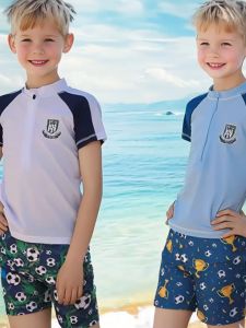 Little Luxe 3-10Y Boys Terno Swimsuit – Rashguard Dri-Fit Top & Swimming Trunks Set Swimwear for Kids