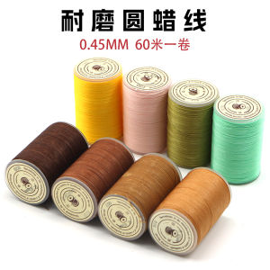 High Strength Wear Resistant 0.45MM round Wax Thread Leather Craft Rope Art Hand Sewing Thread One Roll 60 Meters