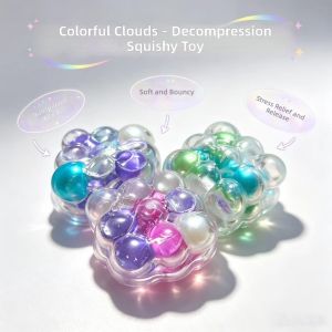 CL30 Colorful Bead Grape Ball Cube Stress Relief Toy Fidget Sensory Squeeze Ball Anxiety Reduction 30CL