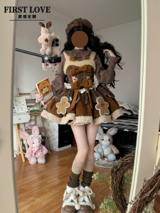 Autumn Winter Sweet Lolita Plaid Dress Coat Set Womens Long Sleeve Butterfly Knot Dress Two-Piece Set Elegant Lady Style