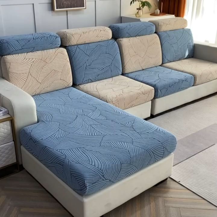 Solid color cationic sofa cushion cover 1/2/3/4 seat size sofa cover ...