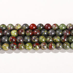 1 Strand Natural Dragon Blood Jasper Stone Beads Round Loose Spacer Beads for Jewelry Making DIY Necklace Bracelet Accessory
