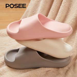 POSEE Cute Cat Claw Casual Sandal Slippers with Thickened Sole and Non slip Fit for Men and Womens Indoor Bathrooms in Summer PS5819W-N