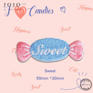 Cute Candy Embroidery Fabric Patches Stick on School Bag Journal Mobile Phone Iron on Stickers DIY Sewing Accessories