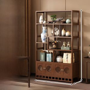 New Chinese Style Bamboo Storage Rack Tea Cabinet Display Case Multiple Treasures Shelf High End Tea Leaf Placement Stand