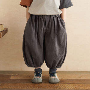 Baby Quick Dry Nine-Foot Lantern Trousers Anti-Mosquito Thin Pure Color Summer High Waist Elastic Waistband Harlan Pants