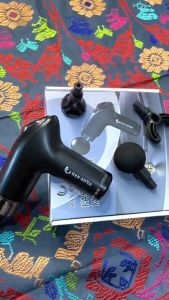 HAN RIVER Fascia Massage Gun Electric Massager Vibrating | 6 Speed Mode | USB Type-C Charge | Carry on 4 Heads Massager for Back Pain Portable (Black)