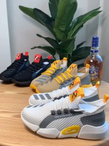 【Ready Stock】Black Rubber Shoes For men Lace Up Thick Bottom Lightweight Shoes Fashion Breathable Jogging Sneakers