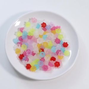 100pcs/lot Frosted Transparent Lily of the Valley Acrylic Beads Caps Flower Cup Loose Spacer Bead for DIY Jewelry Making Crafts