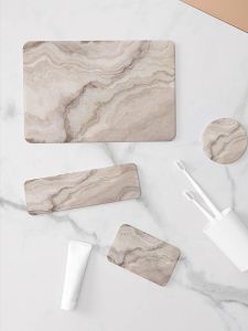 Quick Dry Silicone Algae Mud Print Cup Mat Soap Mat Dining Kitchen Bathroom Faucet Hard Board Mat Placement Tray Mat