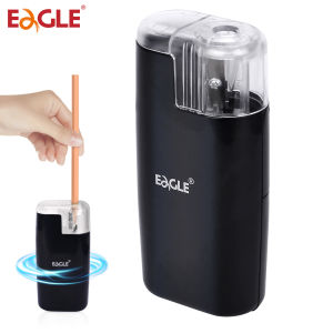 EAGLE Electric Pencil Sharpener for Artists Kids Adults Colored Pencils Battery-Operated Portable Manual/Electric Compatible