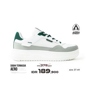 Aerostreet 37-44 Maximo Putih Abu Muda Hijau Tua - Sepatu Sneakers Casual