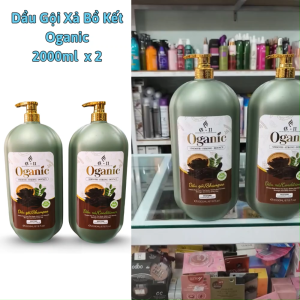 Dầu Gội Xả Bồ Kết Oganic 2000ml x 2 Giúp Tóc Mềm Mượt Óng Ả Dung Tích Lớn Thích Hợp Cho Spa Chính hãng.