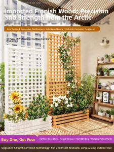 XiMei WoodWork | Anticorrosive Wooden Planting Box Trellis Outdoor