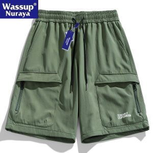 Wassup Nuraya Casual Workwear Shorts Mens Summer Outdoor Multi-Pocket Breathable Loose Fit Five-Quarter Length Pants