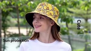 1PC Various Styles Bucket Hat Cartoon Printing Fisherman Hats Location Design Panama Cap Caps For Adult Outdoor Sunshade Hot