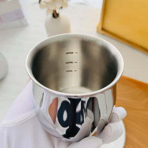 Thickened 18/10 Stainless Steel Three-layer Steel Beer Coffee Cup for Induction Cooker Heating Milk Cup Nordic Style Handle