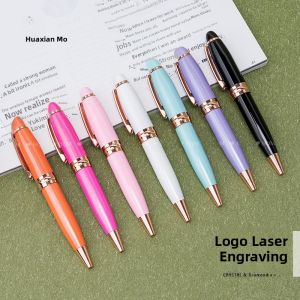 Candy Colored Mini Pocket Pen Rotating Metal Ballpoint Pen Portable Cute Birthday Gift Engraving Logo Japanese Style Stationery