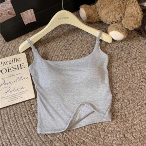 Gray Lace Summer 2026 New Design Back Beauty Padded Vest