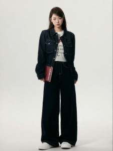 YIKEXIAOYEMEI | Áo Khoác Jeans Ngắn Chất Lượng Cao Mùa Xuân