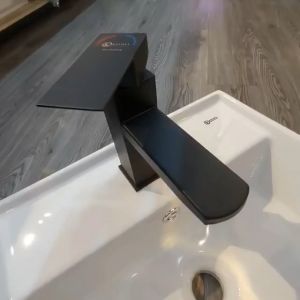 Vòi lavabo vòi chậu rửa mặt nóng lạnh chiều cao 20cm và 30cm VL018 - Kiểu thân trụ vuông cá tính - Tông màu đen huyền - Chất liệu đồng siêu bền - Chính hãng Audi