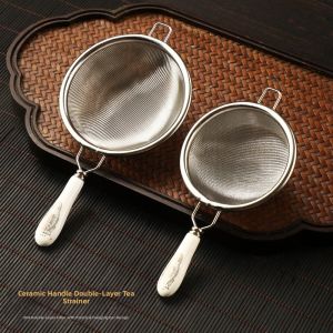 Vintage Zen Double Layer Ceramic Stainless Steel Tea Strainer