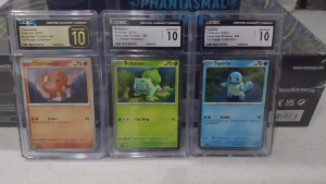 Pokemon Starter Pristine 10 and CGC 10 Black Star Promo 151 Poster Collection Card
