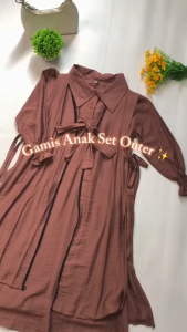 Amelia Gamis Anak Perempuan Usia 1Th-12Th Baju Lebaran 2025 Setelan Dress Rompi Outer Variasi Renda