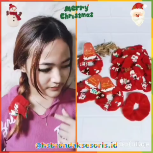 (1PCS) IKAT RAMBUT MOTIF NATAL IMPORT PREMIUM / SCRUNCHIE EDISI NATAL ANAK & DEWASA / KUNCIR RAMBUT NATAL / CHRISTMAS HAIR TIE / KCE5950