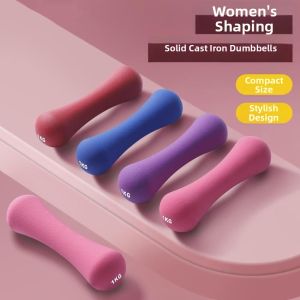HUALUOLAN | Womens Solid Cast Iron PVC Coated Dumbbells Fitness Strength Training
