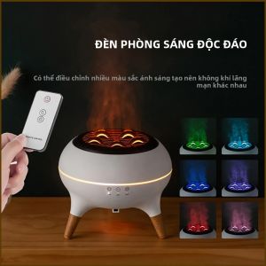 Máy Khuếch Tán Hương Thơm Mô Phỏng Ngọn Lửa Với Điều Khiển Từ Xa Đèn Chiếu Sáng Nhiều Màu Sắc Máy Tạo Độ Ẩm Siêu Âm Với Khả Năng Sử Dụng Tinh Dầu Cho Liệu Pháp Hương Thơm
