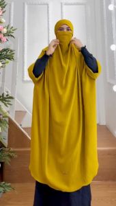 BISA COD! Hijab Syari Jumbo FK Berlengan Kode MAHDA Bahan Kringkel Premium By Ory AjeZas Collection