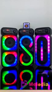 ZQS4270M Original Wireless Bluetooth Speaker 8 inch 3000W Rechargeable RGB Light Knob Digital Display with AUX/BT/MIC/FM RADIO/USB/TF Card HiFi Karaoke Audio System High Quality Sound Free Microphone