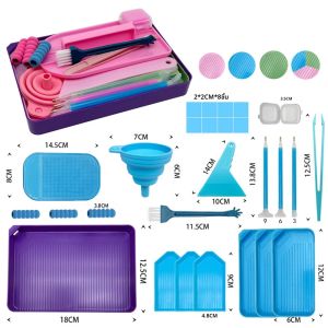 อุปกรณ์เครื่องมือวาดภาพเพชร เครื่องมือเจาะจุด ภาชนะเก็บลูกปัด กล่องจัดระเบียบลูกปัด ชุดดินเผา ชุดปักครอสติส