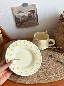 Floral French Style Ceramic Coffee Cup and Saucer Set