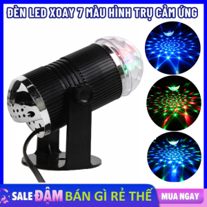 Đèn LED Xoay 7 Màu Hiệu Ứng Nháy Chớp Theo Nhạc Cảm - Đèn Vũ Trường Xoay 360 Độ Cảm Biến Theo Nhạc  Đèn Xoay Cảm Ứng Dùng Trang Trí Trong Phòng Karaoke Bar Sân Khấu Các Buổi Tiệc.